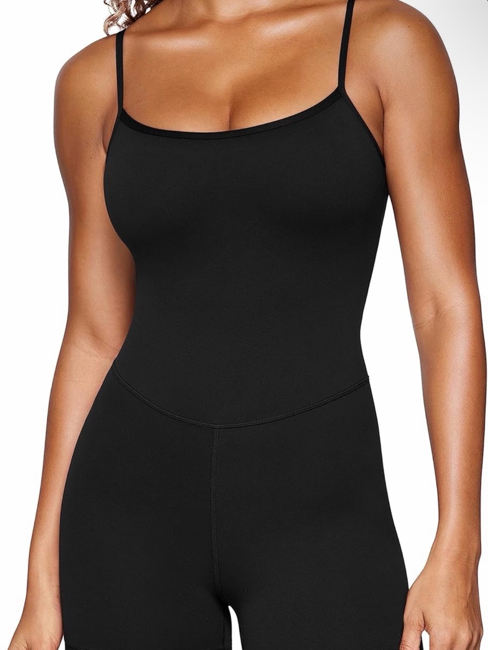 CRZ YOGA Bright Black Sleeveless Jumpsuit Butterluxe